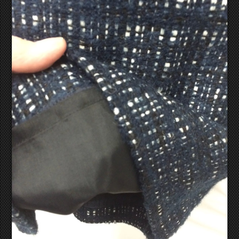 J CREW Wool Blend A Lined Mini Blue Ivory - Picture 5 of 6